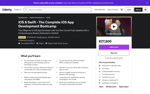 iOS & Swift – The Complete iOS App Development Bootcamp
